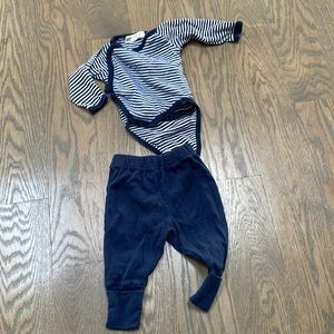 Monica and Andy baby 0-3 months navy outfit